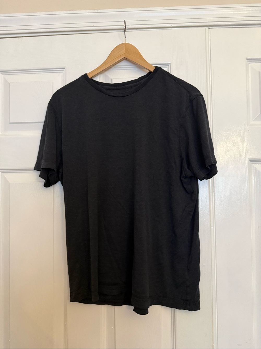 Men's Black Short Sleeve Crewneck pajama shirt
